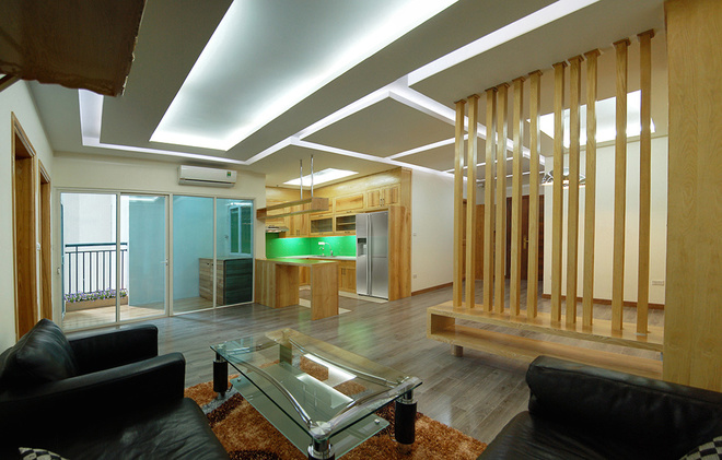 Căn hộ tươi sáng với nội thất gỗ